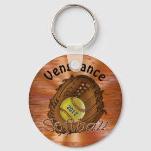 Cheap Year and Your Team Name Softball Keychains