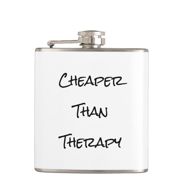 Cheaper than Therapy Hip Flask (Front)