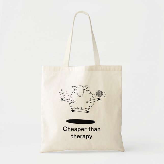 Cheaper than therapy tote bag (Front)