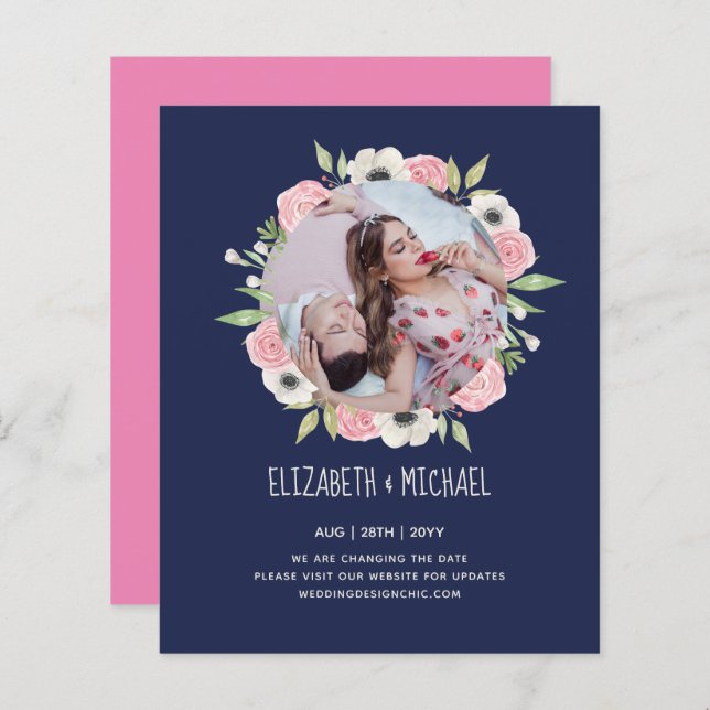 Cheapest PHOTO Change The Date Floral Wreath (Front/Back)