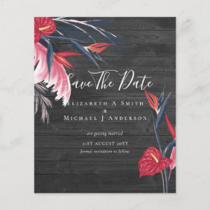 CHEAPEST PHOTO Save Dates Pampas Grass Tropical Flyer