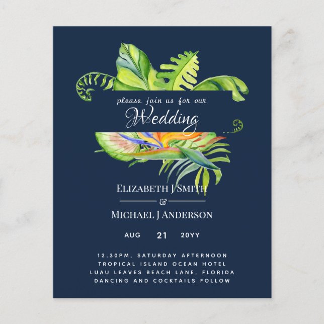 Cheapest Tropical Leaves Wedding Luau Reception (Front)