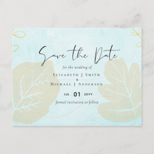 Cheapest Wedding Watercolor Blue Wash Script Postcard