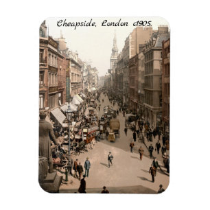 Cheapside, London street scene c1905 Magnet