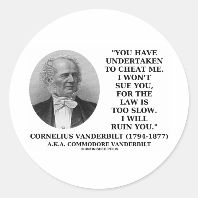 Cheat Me Won't Sue You Law Too Slow Ruin You Classic Round Sticker (Front)