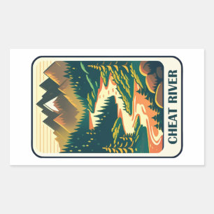 Cheat River West Virginia Colours Rectangular Sticker