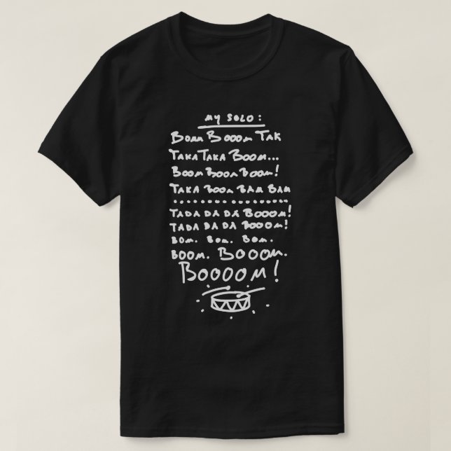 Cheat Sheet for Drummers white T-Shirt (Design Front)