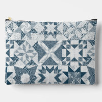 Cheater Traditional Patchwork Stars Quilt Blue