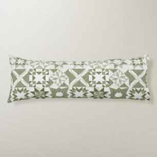 Cheater Traditional Patchwork Stars Quilt Green Body Cushion