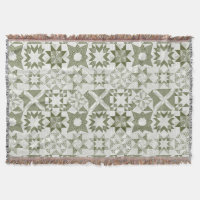 Cheater Traditional Patchwork Stars Quilt Green