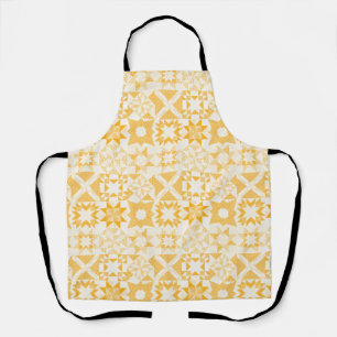 Cheater Traditional Patchwork Stars Quilt White Apron