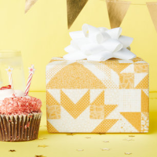 Cheater Traditional Patchwork Stars Quilt White Wrapping Paper