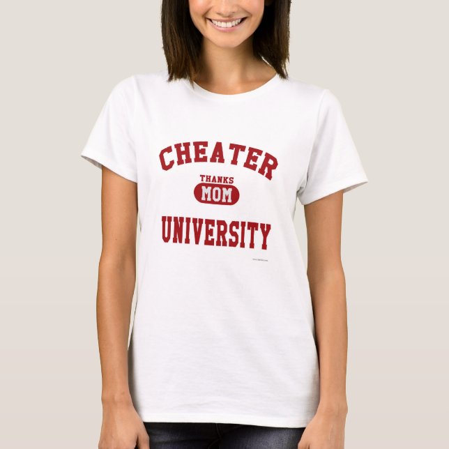 Cheater University Parody College Athletic Dept T-Shirt (Front)