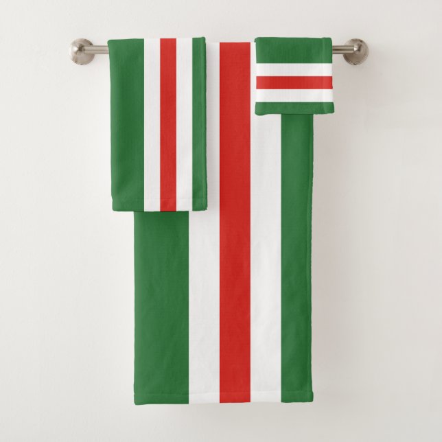 Chechen Republic of Ichkeria Flag Bath Towel Set (Insitu)