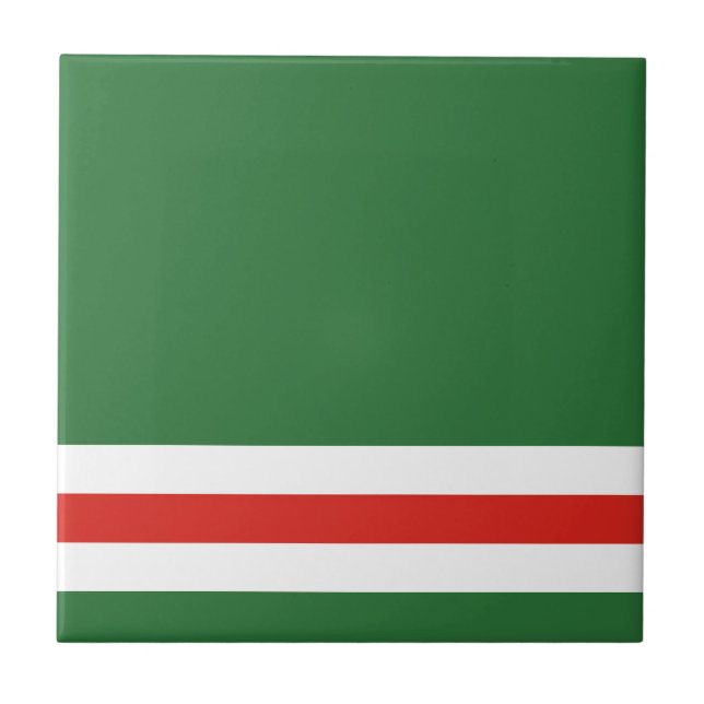 Chechen Republic of Ichkeria Flag Ceramic Tile (Front)