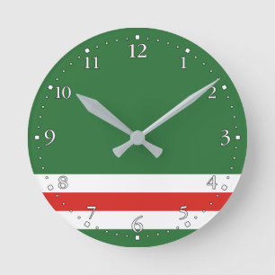 Chechen Republic of Ichkeria Flag Round Clock