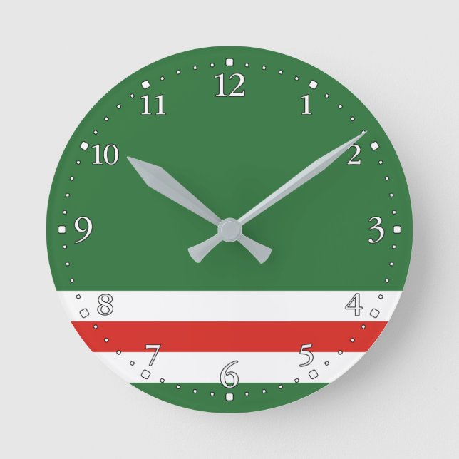 Chechen Republic of Ichkeria Flag Round Clock (Front)