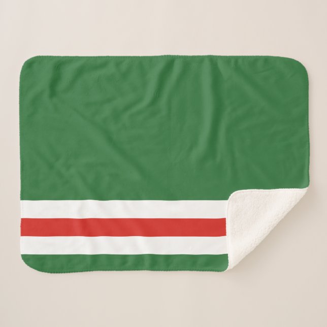 Chechen Republic of Ichkeria Flag Sherpa Blanket (Front (Horizontal))