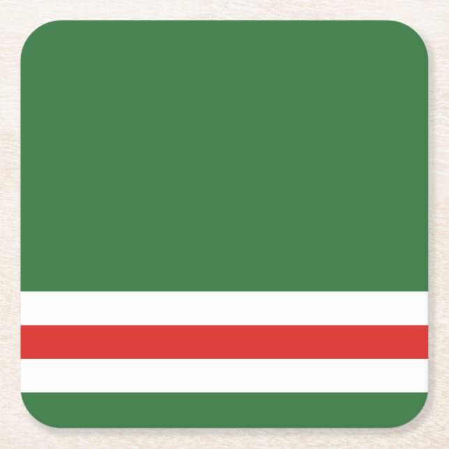Chechen Republic of Ichkeria Flag Square Paper Coaster (Front)