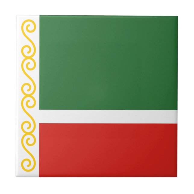 Chechnya Flag Ceramic Tile (Front)