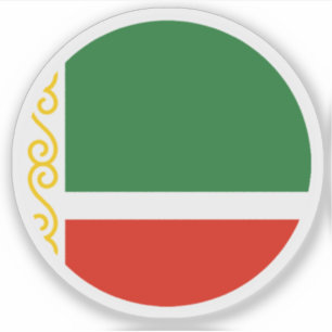Chechnya Flag Round Sticker