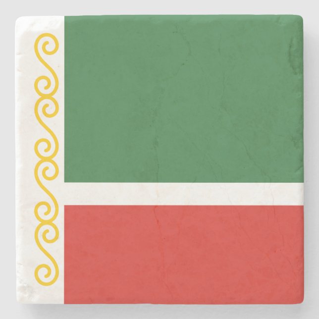 Chechnya Flag Stone Coaster (Front)