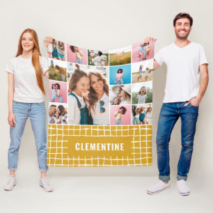 Check 16 photo modern minimal mustard chic simple fleece blanket