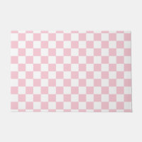 Check Baby Pink And White Chequerboard Pattern