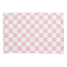 Check Baby Pink And White Chequerboard Pattern Pillowcase
