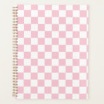 Check Baby Pink And White Chequerboard Pattern Planner<br><div class="desc">Chequered Pattern – light pink and white chequerboard.</div>