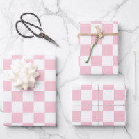 Check Baby Pink And White Chequerboard Pattern