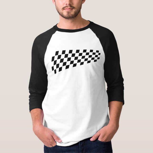 Check Black White Chequered Flag GT7 F1 Gamer  T-Shirt (Front)
