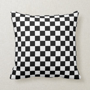 Check Black White Chequered Pattern Chequerboard Cushion