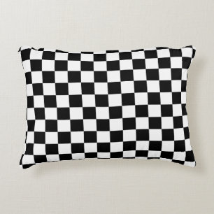 Check Black White Chequered Pattern Chequerboard Decorative Cushion