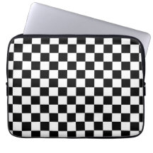 Check Black White Chequered Pattern Chequerboard Laptop Sleeve