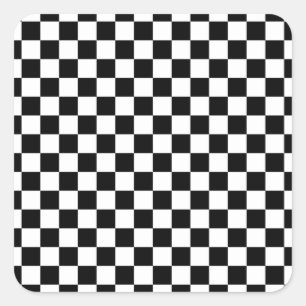 Check Black White Chequered Pattern Chequerboard Square Sticker