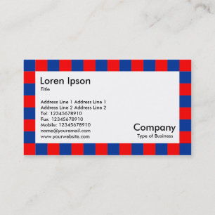 Check Border - Red and Blue Business Card