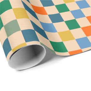 Check Checked Checkered Multi-Color Pattern Wrapping Paper