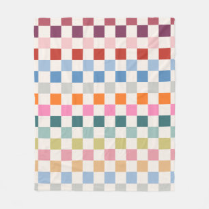 Check Colorful Checkered Pattern Checkerboard Fleece Blanket