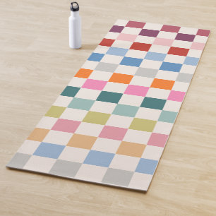 Check Colourful Chequered Pattern Chequerboard Yoga Mat