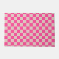 Check Coral Pink Chequered Pattern Chequerboard