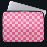 Check Coral Pink Chequered Pattern Chequerboard Laptop Sleeve<br><div class="desc">Chequered Pattern – Coral pink and salmon chequerboard.</div>