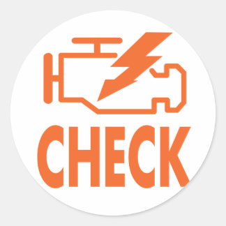 Check Engine Classic Round Sticker