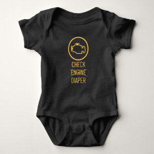 Check Engine, Funny Diaper  Baby Bodysuit