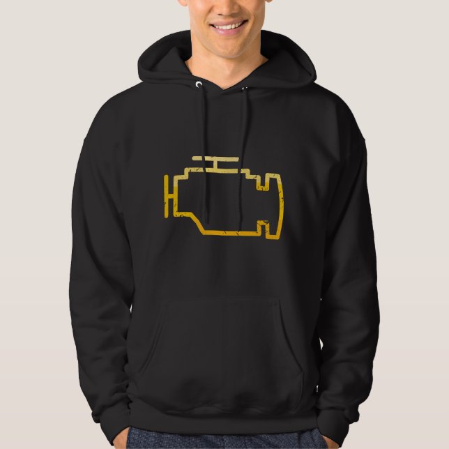 Check Engine Light Funny Mechanic Car Hoodie (Front)
