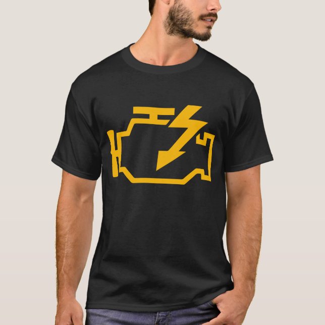 Check Engine Light Funny Mechanic Macanic Machanic T-Shirt (Front)