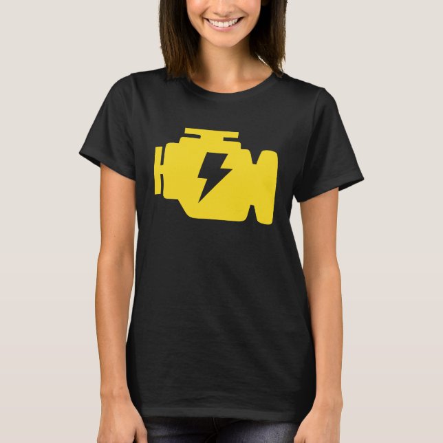 Check Engine Light Symbol Car Mechanic T-Shirt (Front)