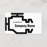 Check Engine Service Black White Card