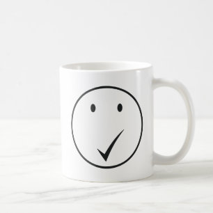 Check face - Tick C01/Black. Coffee Mug
