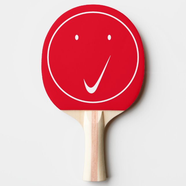 Check face - Tick/White. Ping Pong Paddle (Back)
